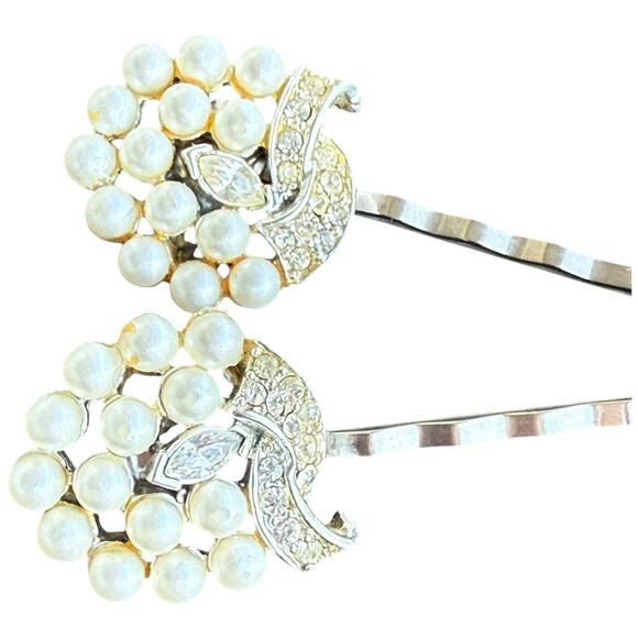 Bridal Hair Pins Pearl Rhinestone Vintage Jewelry Wedding Hair Accessories
